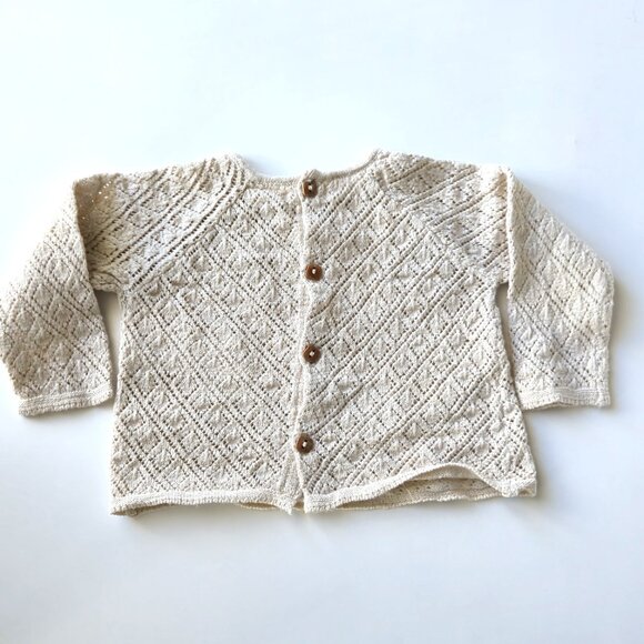 Zara Baby 2pc Crochet Knit Set - Cardigan & Bloomer Shorts - Size 3-6 Months - Picture 3 of 9